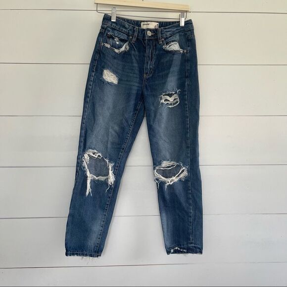 Garage Women’s 3 Denim Distressed Mom Jeans - Picture 1 of 5